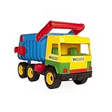 Wader 32051 - Middle Truck Kipper mit arretierbarer Mulde, gelb, Spielzeugauto ab 12 Monaten, ca. 43 cm, ideal als Geschenk zum Geburtstag, zu Ostern oder Weihnachten zum phantasie Bunt