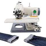 Professionelle Blindstich-Saummaschine 10 Nadeln, tragbares Näh- und Stickwerkzeug maximale Geschwindigkeit von 1200 U/min, Nadelsteigung 3-8 mm, für Hosenänderungen mit Pedalsteuerung