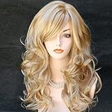 iDMRURvm Blond Lange Haare Täglich Mode Perücke Blond Haar Wigs Volumen Lockige Wellenförmige Perücke mit langer Knall Frauen Anime Cosplay Halloween kostüm party Perücke