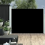 NQJIBUE Lawn & Garden Terrassenmarkise, einziehbar, 140 x 500 cm, Schwarz, Outdoor Living