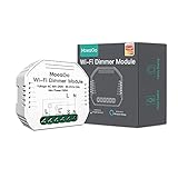 MoesGo WLAN 2.4GHz Smart Alexa Dimmschalter Modul, für Funk Dimmer Lichtschalter Unterputz Relais, Kompatibel mit Smart Life Tuya App, Alexa und Google Home, 1/2 Weg【Neutralleiter erforderlich】