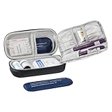 ProCase Insulin Kühltasche Vorrats- und Reisepackungen für Diabetiker Insulin Pen Medikamente Organizer Eva Tasche mit 2 Eisbeuteln -Schwarz