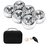 Kugeln, Set aus Bocce im Freien aus Metall, Boccia-Kugeln aus Metall, für Strandurlaub, Picknick im Freien und Hinterhof in der Familie