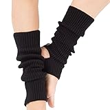 Tukistore Damen Mädchen Ballettstulpen mit Fersenloch Tanzen Stulpen Ballettstulpen Beinwärmer Ballett Stulpen Legwarmer Armstulpen, Schwarz, Einheitsgröße