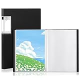 GUOKOFF Sichtbuch PP A3, 2 Stück A3 Päsentationsdisplay Buch Mit 40 Klarsichthüllen, Präsentationsmappe Präsentationsordner aus PP, Painting Aufbewahrungsbuch für Kunst, Portfolio (Schwarz)