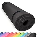 diMio Komfort-Gymnastikmatte Yogamatte in 185x60x1cm, 185x60x1.5cm, 185x90x1.5cm, 200x100x2 mit Tragegurt Phtalatfrei + SGS-geprüft (Schwarz., 185 x 90 x 1.5 cm (XL))