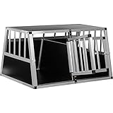 Petstuff Hundetransportbox schräge Frontseite und Rückwand 75°, Aluminium, robust, verschließbar, Größenwahl