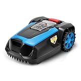 LEADZM Mähroboter Rasenroboter mit Begrenzungskabel, Rasenmäher Roboter, Bis zu 1200m², Bluetooth & WLAN, Selbstladend, Schnitthöhe 25-65 mm, 47% Steigung, 22 cm Schnittbreite, IPX5 Wasserdicht