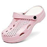 VZQ Clogs zur Unterstützung des Fußgewölbes für Damen und Herren, Gartenschuhe, Strandsandalen im Freien, Sandalen für Plantarfasziitis und gepolsterte Sohlen, Rosa, 42.5/45 EU Large
