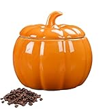 Rrlihjgu Halloween-Kürbis-Süßigkeitendose mit Deckel, großes Keramik-Kürbisglas, Thanksgiving, luftdicht, Lebensmittelbehälter, Herbstdekoration, für Süßigkeiten, Kekse und Heimdekoration