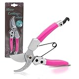 Altera la Vita Gartenschere Rosenschere Rebschere -extrem scharf- pink - für Rechts- und Linkshänder | Bypass-Schere kleine Damen Gartenschere | Profi Floristenschere Baumschere Blumenschere