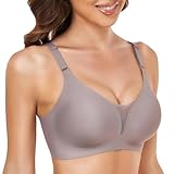 Gailife Nahtloser BH Damen Ohne Bügel Gepolstert Bustier Damen Komfort Weicher Schlaf T-Shirts BH mit zusätzlicher BH-Verlängerung Grau M