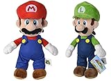 Deluxe Paws Simba Toys Super Mario Bros Plüschtier, Mario und Luigi, 20 cm