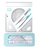 WGCHAIE Zirkel Set, Geometrie Kompass Setschul, Ausgestattet Mit Einer Robusten und Exquisiten Stoßfesten Außenbox Für Zirkel Grundschule Ab 4. Klasse Schule Ab 5. Klasse