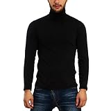 Toocool - Rollkragenpullover für Herren, langärmlig, Sweatshirt, Stehkragen, Slim Fit LO-A6957, Schwarz , XX-Large