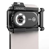 200x Handy-Mikroskop linse mit CPL,Handy-Mikroskoplinse mit LED UV-Licht/Universal-Clip, praktisches Mini-Mikroskop für Android/iPhone