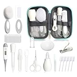 Qunlions life Baby-Gesundheits- und Pflegeset für Neugeborene, 25-teiliges, verbessertes Sicherheits-Babypflegeset, Gesundheitspflegeset für das Kinderzimmer von Neugeborenen (Grauweiß)