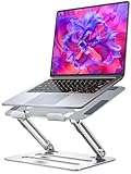 Soqool Laptop Ständer Höhenverstellbar, Faltbarer Laptop Stand aus Aluminiumlegierung Ergonomischer, Laptopständer Kompatibel mit Alle 10-16 Zoll Laptops wie MacBook Air,Huawei, Dell, Lenovo (Silber)