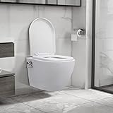 Chusui Wand-WC ohne Spülrand mit Bidet-Funktion, Toilette, Hänge Wc, Kloschüssel, Laufen Wc, Keramik Weiß