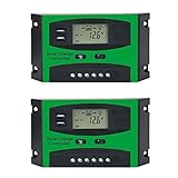 loveless 2 x 30 A 12 V 24 V Solarregler LCD-Funktion USB 5 V DC Ausgang Solarzellen Panel Batterieladeregler