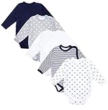 TupTam Baby Unisex Langarm Wickelbody Print/Uni 5er Pack, Farbe: Mehrfarbig, Größe: 56