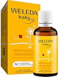 WELEDA Bio Baby Calendula Bäuchlein Massageöl - veganes Naturkosmetik Babyöl / Körperöl hilft Babys & Kindern bei Blähungen. Natürliche ätherische Öle fördert die Verdauung & entspannen (1x 50ml)