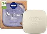 NIVEA MagicBar Feste Gesichtsreinigung Sensitiv (75g), parfümfreier Gesichtsreiniger, zertifizierte Naturkosmetik mit Traubenkernöl