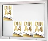 König Werbeanlagen Schaukasten Keitum Economy 8x Din A4 | Querformat B 931×H 684mm | wetterfest für innen und aussen, abschließbar | Acrylglas 2mm | Alu-silber eloxiert