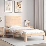 Brokky Massivholzbett mit Kopfteil Bettgestell Bed Frame Holzbett Kopfteil Bett Schlafzimmer Bett Massivholzbetten - 3193621