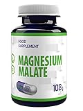 Magnesium Malate 2000mg pro Portion 180 Vegane Kapseln, Laborgeprüft, Hochdosiert, Nicht GVO & Glutenfrei