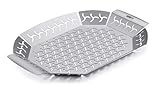 Weber Premium Grillkorb - Groß (36 x 26cm), Hitzebeständige & spülmaschinenfeste BBQ Grillschale aus Edelstahl, Ideal für Beilagen (Fleisch, Gemüse), für alle Grilltypen geeignet - Silber (6678)