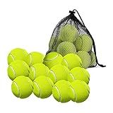 Rukurmo 12 Pack Tennis BäLle mit Tasche Zur Aufbewahrung - Gute QualitäT, Dickwandige Tennis BäLle - Perfekt für Tennis und Cricket