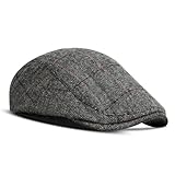 ACWOO Herren Tweed-Flachmütze, Newsboy-Mütze, verstellbar, modisch, Newsboy Baskenmütze, Flacher Hut, Cambridge-Jagdhüte für Herren, Entenschnabelmütze