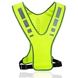 RUNQIN Reflektorweste, Flexibel Einstellbar Sicherheitsweste Fahrrad, Reflektierende Weste für Damen & Herren, Atmungsaktiv Laufweste Reflektoren Kleidung,Laufen Warnweste für Joggen Wandern Radfahren