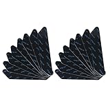 Vicloon Antirutschmatte für Teppich, 16 Stück Aufkleber Waschbar und Wiederverwendbar, Ecke Rutschfest Teppichstopper - Starke Klebrigkeit, Leicht zu Entfernen, 2 Größen, Schwarz