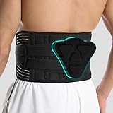 Verstellbarer Rückenstützgürtel mit Stützstreben, Frauen Rückenstütze zur Linderung von Rückenschmerzen, Bequeme Rückenbandage mit Abnehmbarem 3D Lendenpolster, Für Arbeit und Sports (Schwarz M)