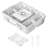 Quorvex Behälter, Kühlende Reise-Wurst & Käse-Box Mit Deckel, Wiederverwendbar Tablett 8-Fach Für Wanderungen Schule Reisen Outdoor