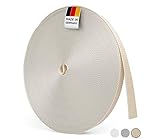 BAUHELD® 50m Rolladengurt 14mm 18mm 20mm 23mm [Made in Germany] Für Rolläden an Türen & Fenster geeignet [Hohe Reißfestigkeit und UV-Stabilität] Rolladen-Gurtband Grau Weiß Beige Braun