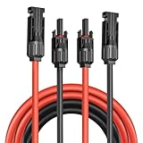 Solarkabel 4mm²/ Verlängerung 2M – UV-beständig, TUV, VDE Zertifiziert, mit Solarsteckern, für Photovoltaikanlagen (Rot/Schwarz)(4mm²2M)