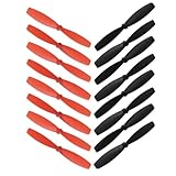 TENGEE 16 Stück Propeller,Drohnenflügel,55mm RC Propeller,Rc Flugzeugpropeller,RC Drohne Propeller Blätter,Kann für Alle Arten Von Drohnen Verwendet Werden,Propeller-Ersatzteile(Schwarz Rot)