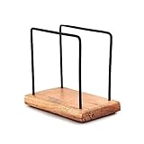 Samhita Wooden Napkin Holder for Table with Iron Wire, Standing Napkin Holder for Table, Kitchen Dining Room Cafes Home Décor (15.24cm x 7.62cm x 12.7cm)