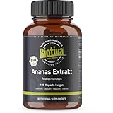 Biotiva Bio Ananas Extrakt 120 Kapseln - 500mg - Bromelain - natürliches Ananasenzym - vegan - Abgefüllt und kontrolliert in Deutschland