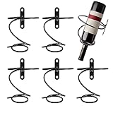 NIZEAMI 6 Stück Wandmontierte Weinregale - Rot Flaschen Display Halter mit Schrauben, Metall Organizer für Küche Esszimmer Bar