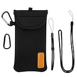 DOB SECHS Handyhülle Tasche Universal Pouch Handysocke, Neopren Handytasche Stoff für Smartphones, Tasche für Handy bis 6,7 Zoll, für iPhone Samsung Galaxy Google Pixel, Schwarz