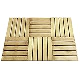 Mokuyary Terrassenfliesen 6 Stk. 50x50 cm Holz Grün Terrassenfliesen, Bodenbelag Balkonfliesen Balkonboden für Garten Terrasse Balkon