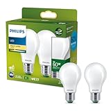 Philips Classic ultraeffiziente E27 LED Lampe, 60W, matt, warmweiß, Doppelpack