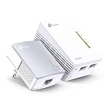 PLC-Adapter – Powerline-Adapter-Set mit WiFi und 600 Mbit/s, 2 Ethernet-Ports 10/100 Mbit/s, ideal für die Netzwerkerweiterung.