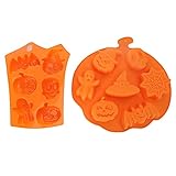 Harlotte DIY Hexe Halloween Kuchenform Silikon Kürbisform Backform Kürbis Kuchenform Runde und Quadratische Formen