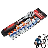 Ruyeiig Steckschlüssel Ratschen Set - 13mm Steckschlüssel Set | 12-teiliges Antriebswerkzeug für Fahrrad Elektriker Haushalt Industrie Fahrzeug Werkstatt Motorrad
