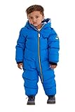 Killtec Skioverall Kinder Twinkly MNS ONPC B - Overall in Daunenoptik - Schneeanzug mit Kapuze - Winteranzug mit flauschigem Innenfutter, neon blau, 110/116